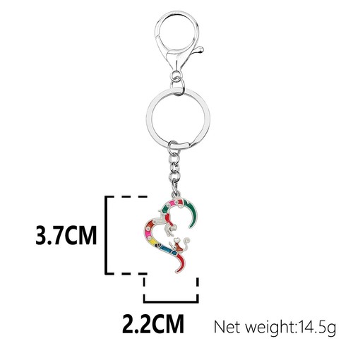 Mother's Day Enamel Alloy Heart Monkey Keychains Gifts Animals Jewelry for Women - Picture 5 of 11