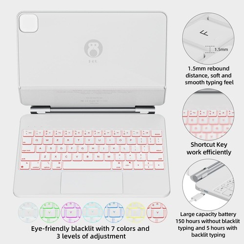 HOU Keyboard Case for iPad Air 5th, Air 4th Gen(10.9 inch) and iPad Pro (11 inc) - Picture 4 of 7
