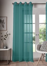 Sheer Voile Net Curtain Eyelet Ring Top Window Panel Drape