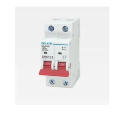 Live Electrical 2 Pole 100A Mains Switch – MS2100