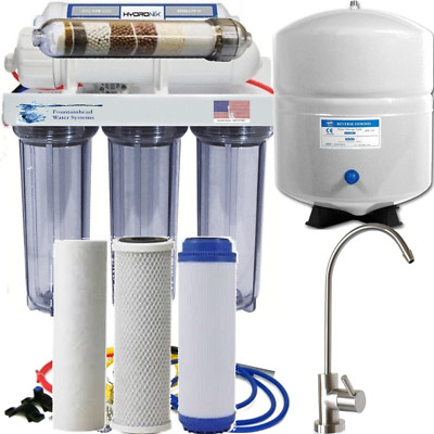 Reverse Osmosis Alkaline/Ionizer Neg ORP 75G CLEAR Polished Stain. Steel Faucet