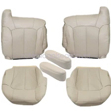 For 2002 Cadillac Escalade Perforated Leather Seat Covers & Armrest Light Tan