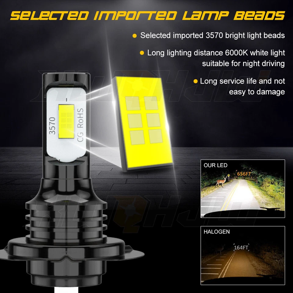 For Suzuki Intruder Volusia 800 VL800 2001-2004 2X 9003 H4 LED Headlights Bulbs - Image 4 of 4