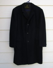 Vintage Michaels Stern Rochester 100 Cashmere Men's Black Overcoat