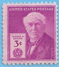 US Stamp 1947 Thomas A Edison 3 Cent Stamp MNH Sc# 945