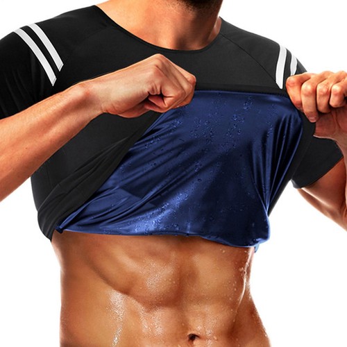 Men's Sauna Shirt Heat Trapping Sweat Compression Waist Trainer Vest Body Shaper - Picture 3 of 12