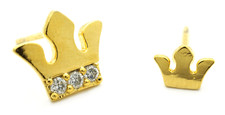 Grande petite paire de boucles d'oreilles femme mode zircone cubique femme TB couronne diadème