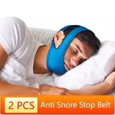 2 Pack Anti Snore Chin Strap Stop Snoring Belt Sleep Apnea Support Solution