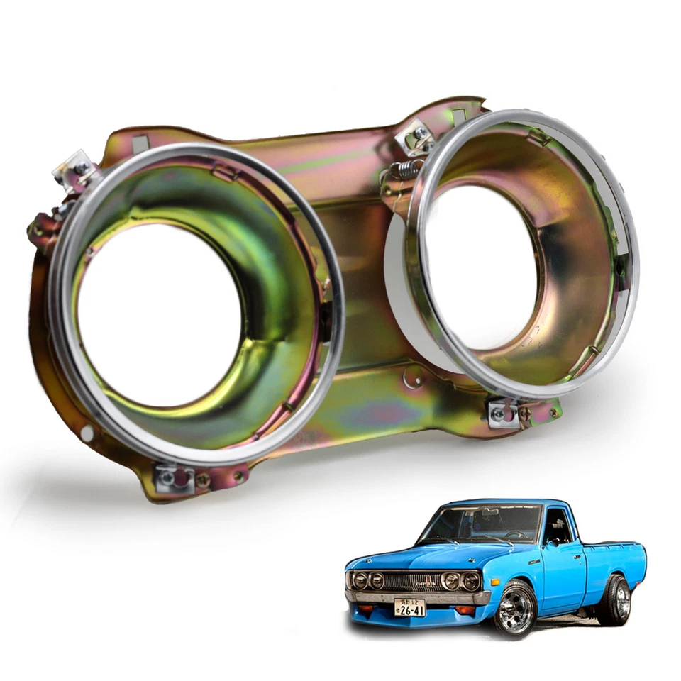 RH Frame Head Lamp Light Housing Bucket Chrome For Datsun Pickup 620 1972 - 79 - Image 3 of 4