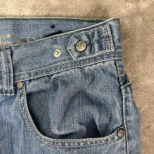 Pantalones de mezclilla de hip hop de pierna recta Attitude dorados de colección para hombre talla 38x32 Foto 3 de 4