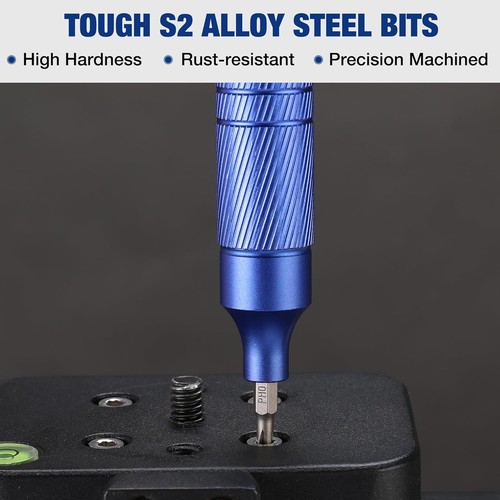 WORKPRO 24 in 1 Multi Bit Mini Schraubendreher Set magnetisch, manueller Stift blau  - Bild 5 von 8