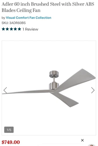 Monte Carlo Fan Company 3ADR60BS Adler Outdoor Fan Brushed Steel      P1 - Picture 2 of 3