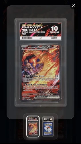 ACE Grading Pokémon TCG 2025 Destined Rivals Team Rocket's Moltres ex 229/182