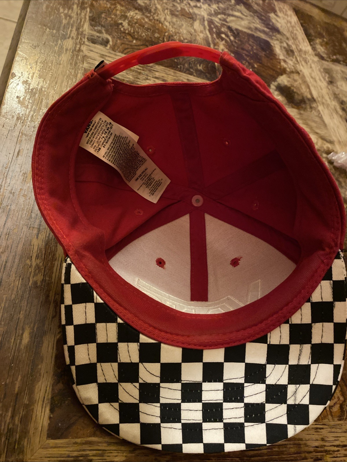 Vans Checkerboard Hat Cap Adjustable Snap Back - image 5