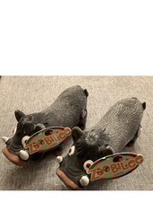 Lot of 2 - Zoobilee by Booda Latex Warthog Wart Hog grunt / squeaky dog toys