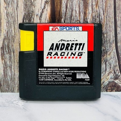 Mario Andretti Racing EA Sport (Sega Genesis, 1994) Cartridge Only Tested Works 