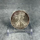 2015 US American Silver Eagle Coin Blueish/Rainbow Toning 1 oz. Fine Silver $1