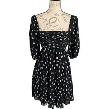 Abercrombie & Fitch Emerson Puff Sleeve Mini Dress S Tall Polka Dot Coquette
