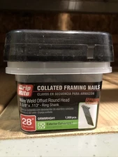 Grip-Rite 2-3/8” x .113”  Wire Strip Framing Nails 28 deg Ring Shank Galv - 1000