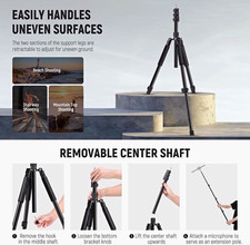 Neewer 195cm/6ft Light Stand 2-Section Flip/Lever Locks, Removable Shaft