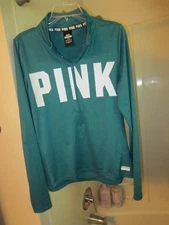 NWOT women's long sleeve active wear top PINK Ultimate Size L green color