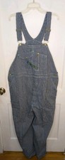 Key Imperial Hickory Stripe Denim Bib Overalls Sz 48x30 Vintage Workwear