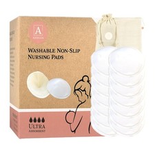 Reusable Non-Slip Nursing Pads, 14 Washable Organic Cotton Breast Pads, Ultra...