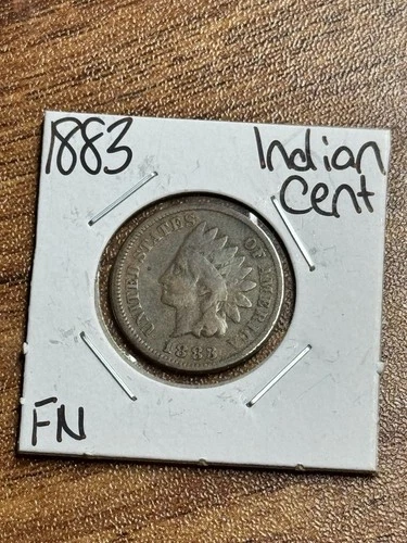 1883 Indian Head Cent Penny FN Fine Better Date U.S. 1c Type Coin (Raw18010)
