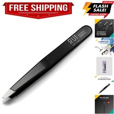 Professional Slanted Tweezers  Precision German Stainless Steel Eyebrow Twee...