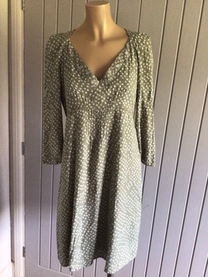 Noa Noa Vintage Ladies Viscose Tea Dress Sz S UK 10 V Neck 3/4 Sleeve Lined