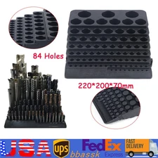 Storage Holder Drill Bit Collet Tool Box Rack Organizer Stand Container 84 Holes