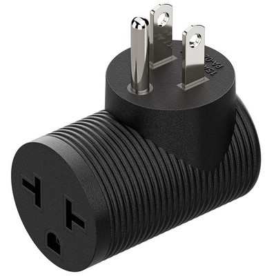 Right Angled 4 in 1 NEMA 5-15P Power Adapter, Plugrand to black