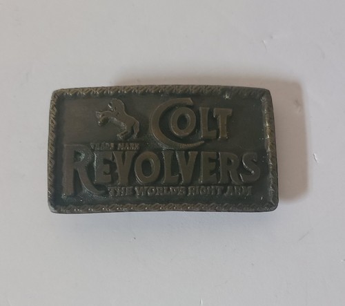 Vintage Colt Revolvers The World's Right Arm Western Brass Belt Buckle