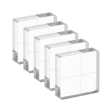 Acrylic Stamp Block, 5 Pack Rectangle Shape with Grid Lines, 2.36" x 2"
