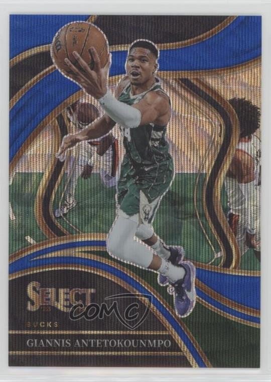 2023 Panini Select Courtside Blue Wave Prizm 4/75 Giannis Antetokounmpo #260 hs9