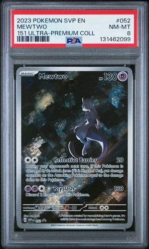 2023 POKEMON SVP EN-SV BLACK STAR PROMO 151 ULTRA-PREM COLL #052 MEWTWO PSA 8