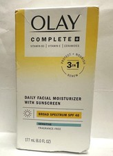 Olay Complete 3 in1 Daily Facial Moisturizer SPF 40,Sensitive,6 fl oz,Exp:05/26 