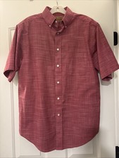Gold Label Roundtree Yorke Short Sleeve Button Down Red Plaid Shirt Size M