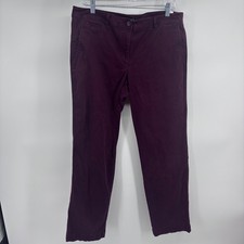 Talbots Women's Cropped Chinos Pants Size 12 Purple Casual Trousers 29" inseam