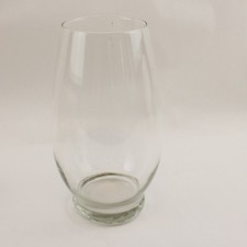 Vase bouquet rond en verre transparent simple grand sans marque décoration maison 11" de haut