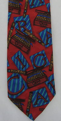 Laura Pearson Mens Neck Tie Necktie Silk Cigar Aficionado Boxes Red Brown Blue