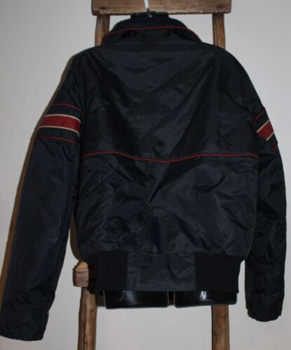 VINTAGE~Men's~POLARIS Winterwear~BLACK~Snowmobile JACKET~Coat~MAROON TRIM~M L - Picture 6 of 10