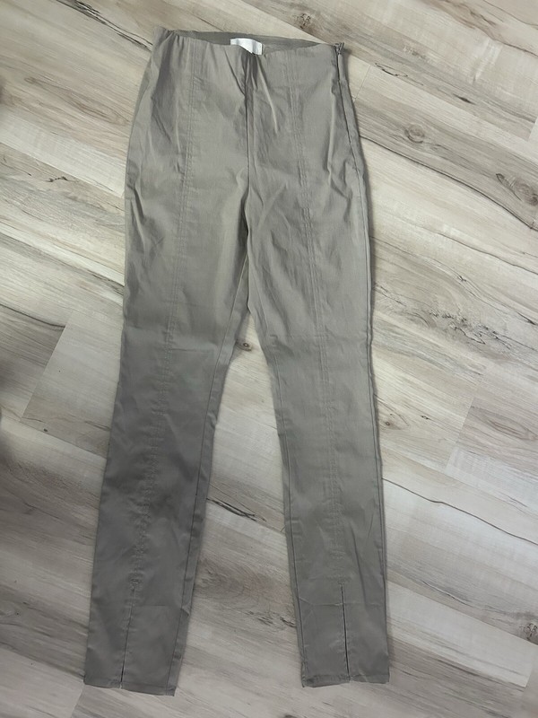 WOMENS H&M TAN SPANDEX CAPRIS ZIP UP SIZE 2 SUPER STRETCH