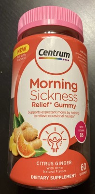 Centrum Morning Sickness Relief Gummy Citrus Ginger 60 each 03/25 FREE SHIPPING