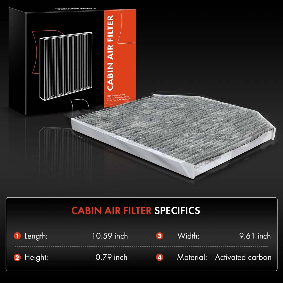 Filtro de aire de cabina de carbón activado 2 piezas para Chevy Caprice 2011-2017 SS Pontiac G8 Foto 2 de 4