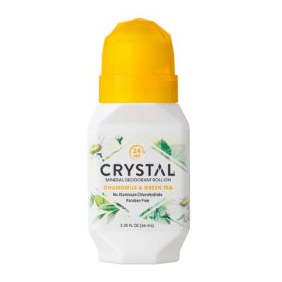 CRYSTAL Mineral Deodorant Roll-On Chamomile and Green Tea 2.25 oz
