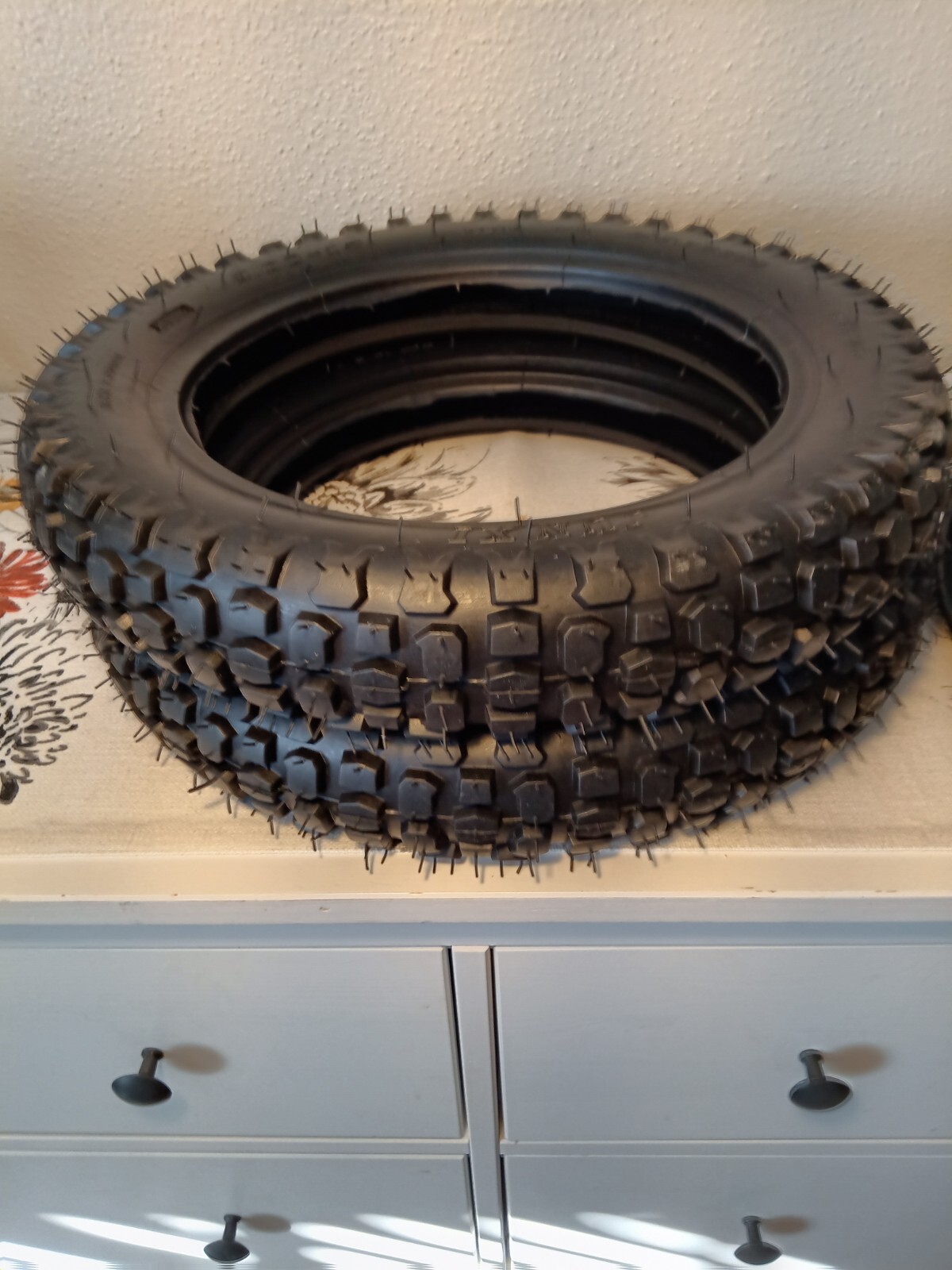 (2 Set) 3.00-12 dirt bike tire and tube Universal replacement Knobby Motocross