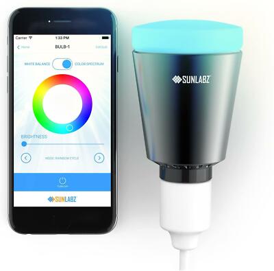 Sunlabz Bluetooth Smart Light - Smartphone-controlled, Color-changing, Dim..