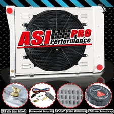 ASI 3ROW Aluminum Radiator+Shroud Fan For 1968-74 Chevy Nova 75-87 EL Camino