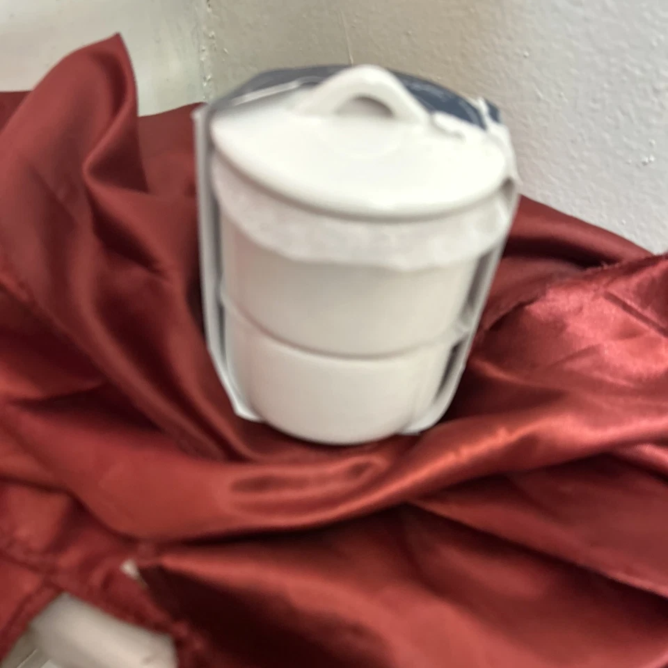 White Cliffs Salt and Pepper Holder White Durable Stoneware Stackable Set - Image 4 of 4